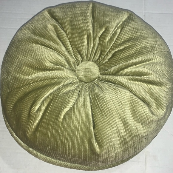Soft Green Pumpkin Round Pillow 13 in - Picture 2 of 6